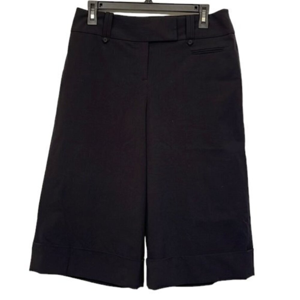 Ann Taylor LOFT Bermuda Black Cuffed Cropp Short Pant Style Ann Size 6 EUC #7249